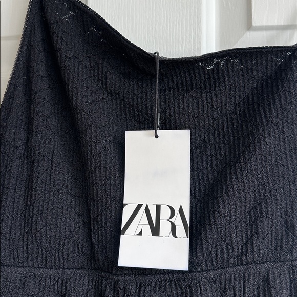 ZARA NWT Black One Shoulder Ribbed Knit Bodycon Romper Size S - Picture 5 of 11